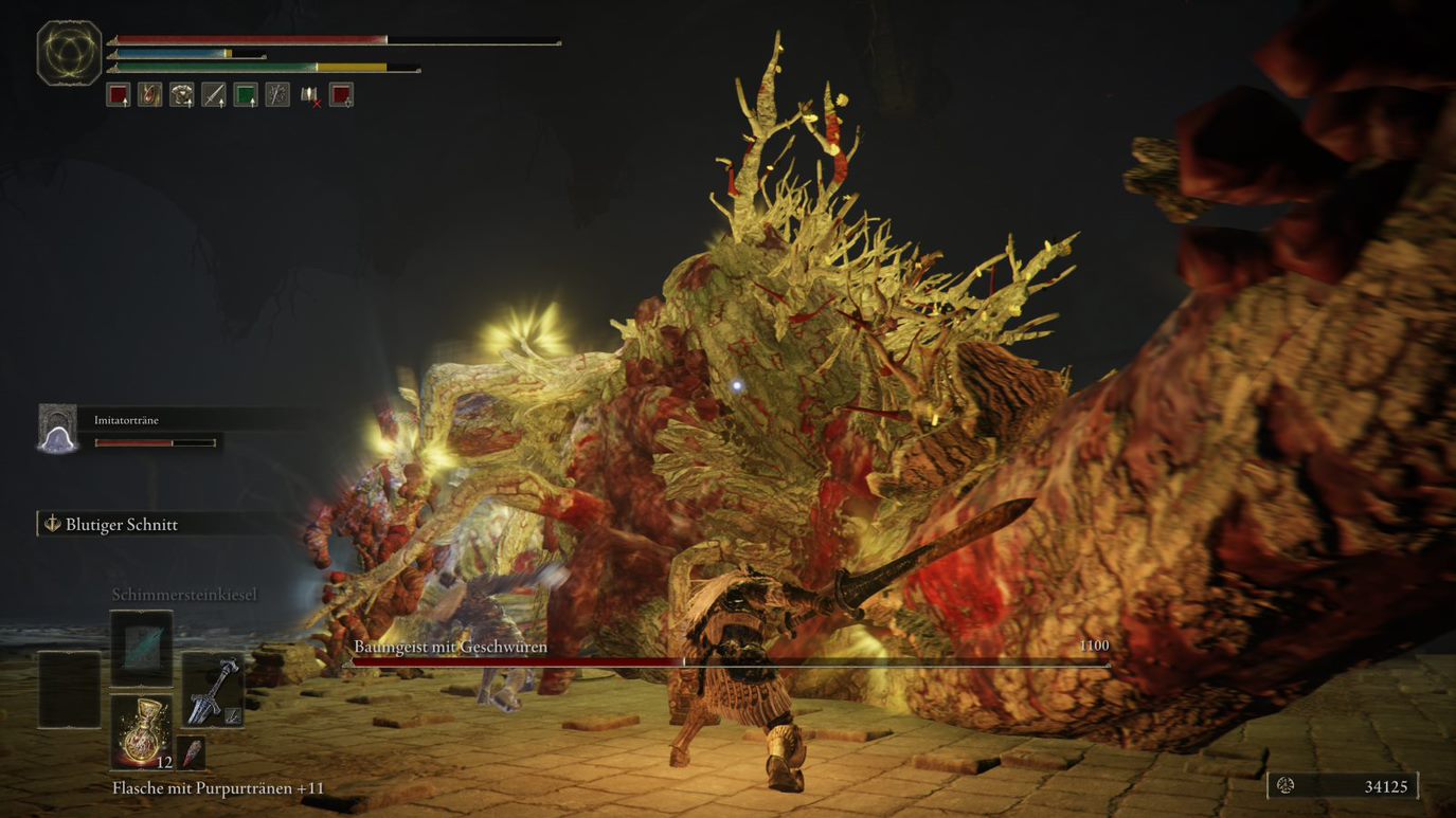 Elden Ring Katakomben des Riesengipfels, Boss Baumgeist mit Geschwüren Eurogamer.de